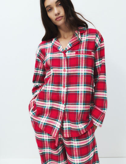 Pamuklu Kareli Pijama Takımı