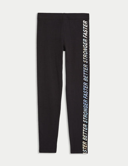 Slogan Desenli Legging Tayt (6-16 Yaş)