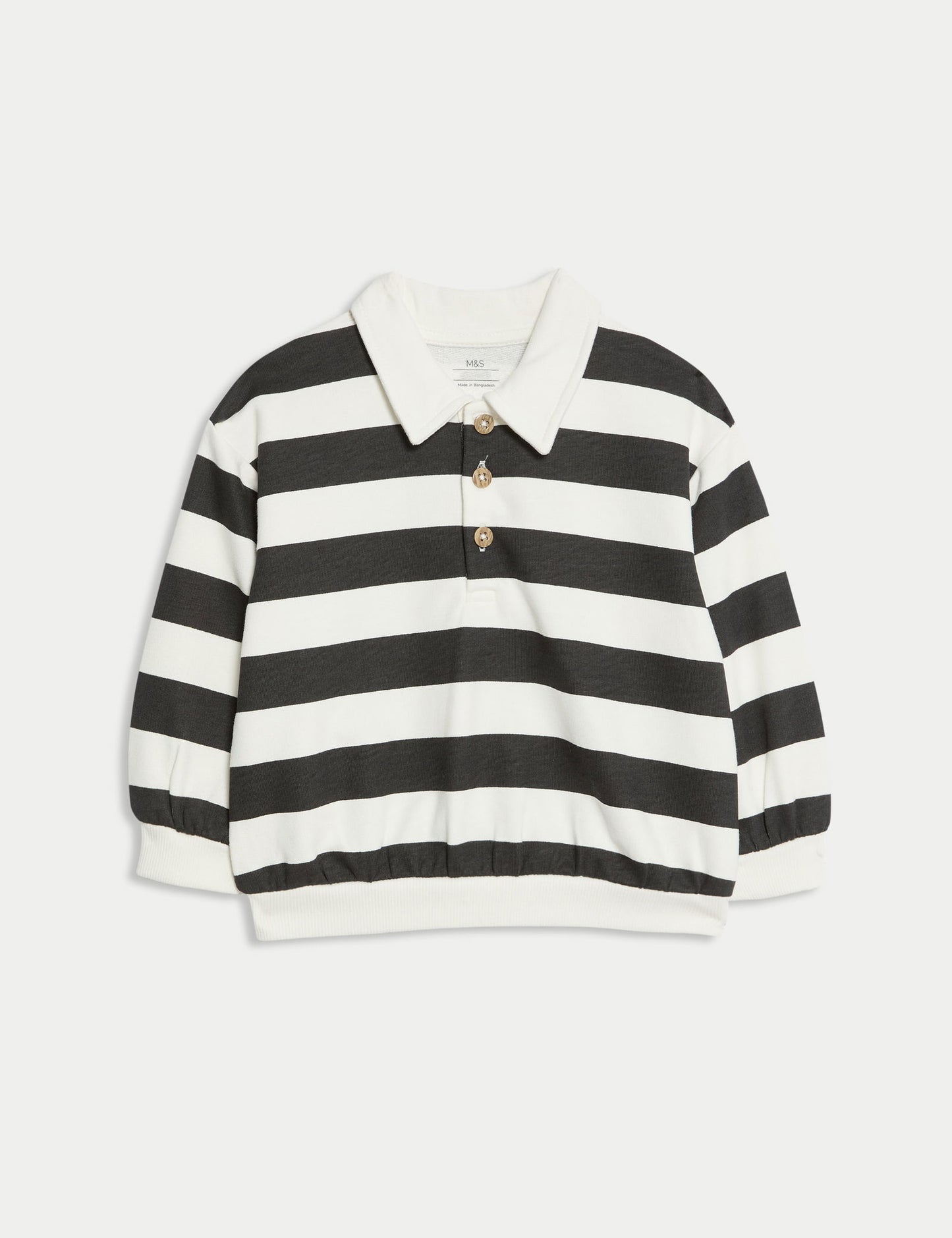 Pamuk Karışımlı Çizgili Rugby Sweatshirt
