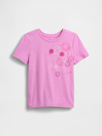 Pembe Relaxed Grafik Baskılı T-shirt