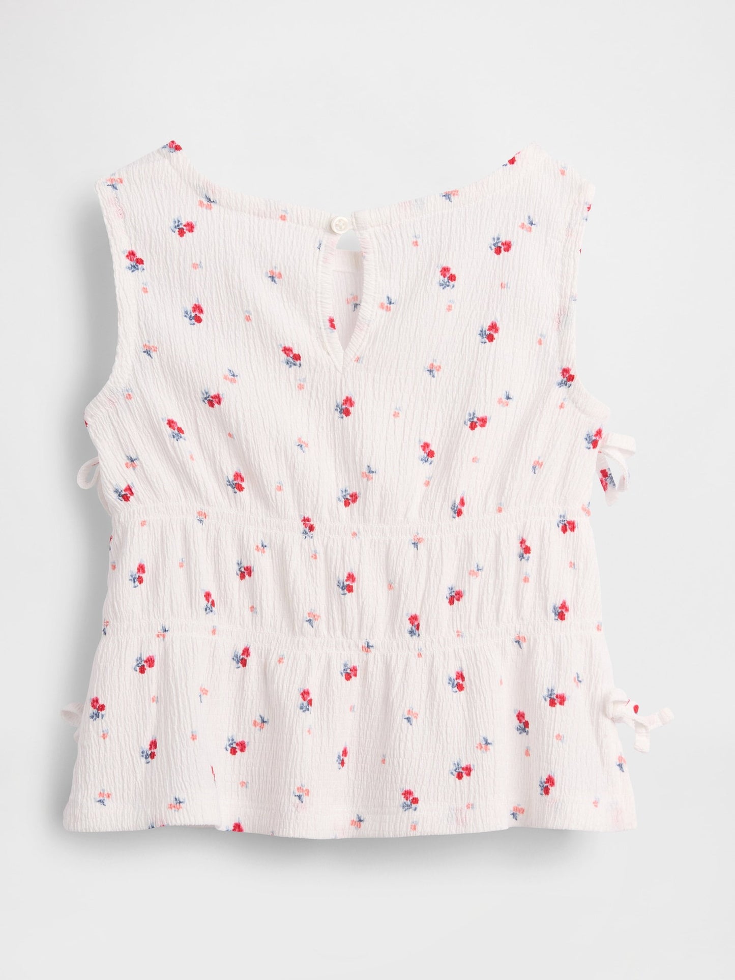 Beyaz Crinkle Örgü Fiyonk T-shirt