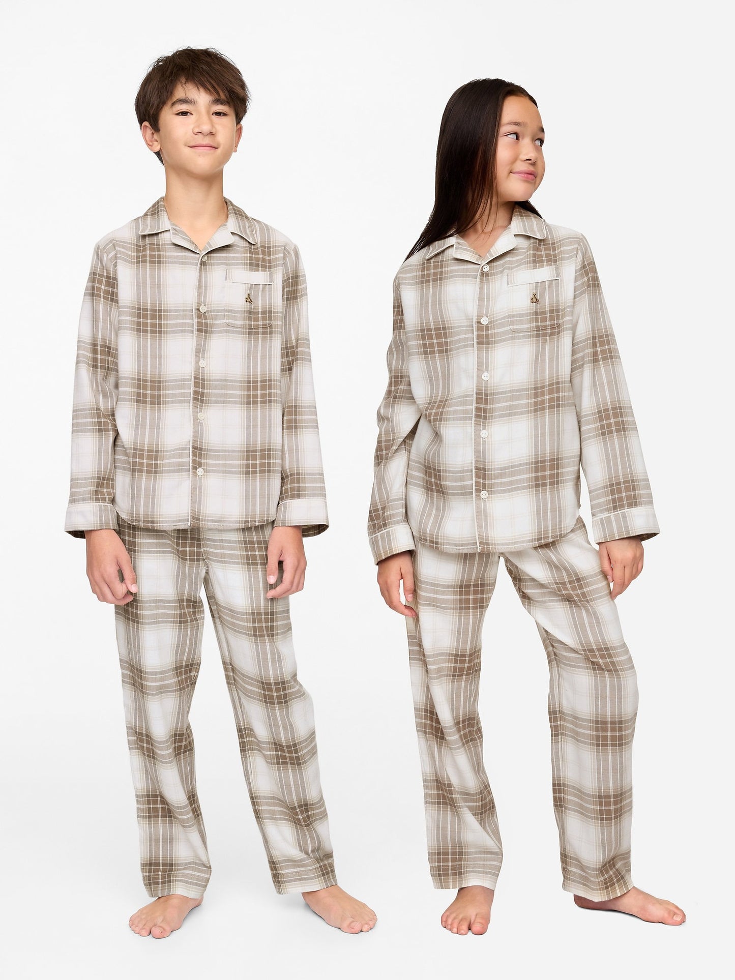 Çok Renkli Geri Dönüştürülmüş Desenli Flannel Pijama Takımı