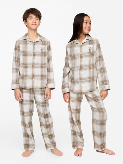 Çok Renkli Geri Dönüştürülmüş Desenli Flannel Pijama Takımı