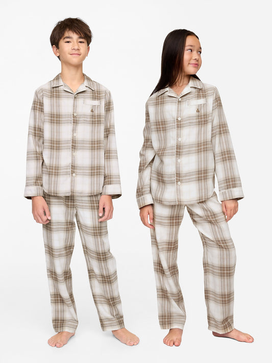 Çok Renkli Geri Dönüştürülmüş Desenli Flannel Pijama Takımı