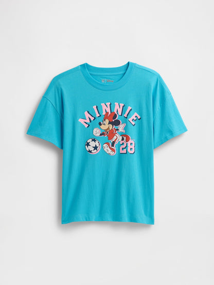 Mavi Disney Minnie Mouse Grafik Baskılı T-shirt