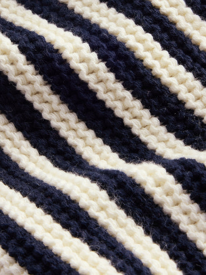 Lacivert Crochet Stripe Mini Çanta