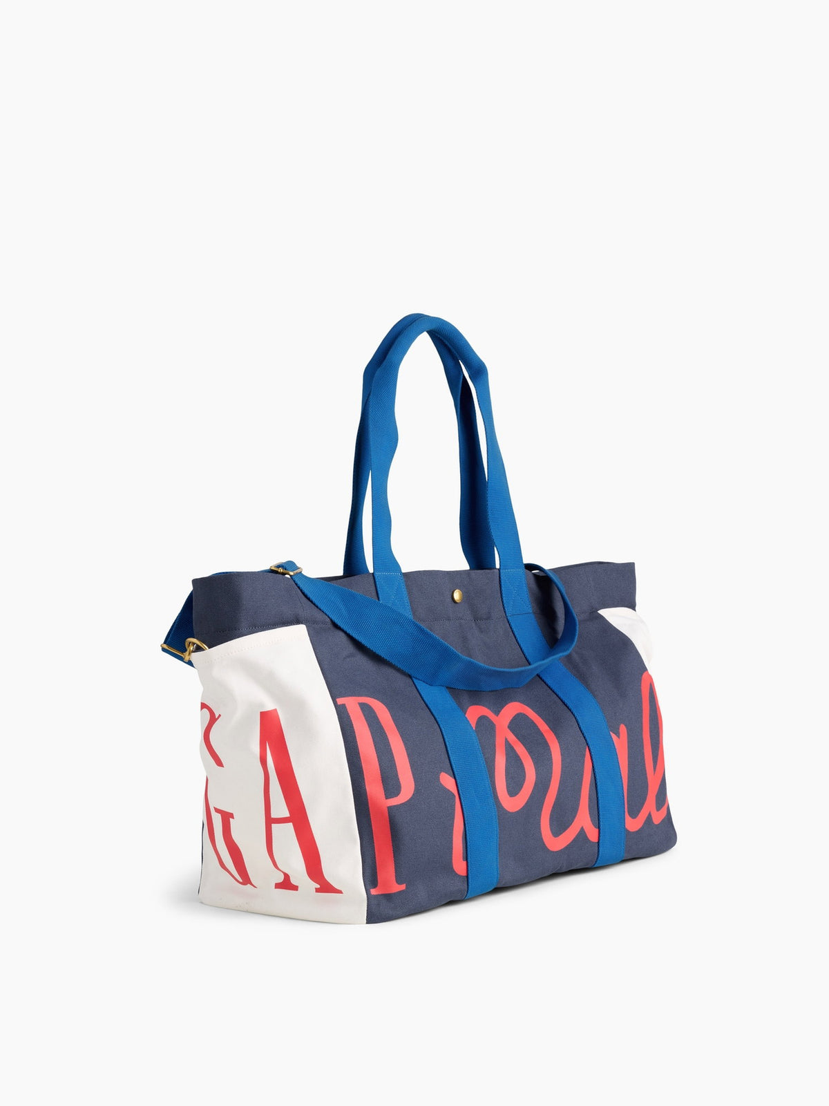 Lacivert Gap × Malbon Logo Kanvas Tote Çanta
