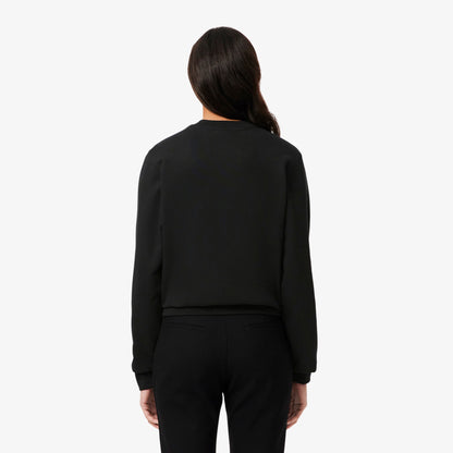 Lacoste Kadın Relaxed Fit Bisiklet Yaka Siyah Sweatshirt