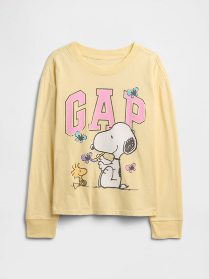 Sarı Gap Peanuts Oversized Logo T-shirt