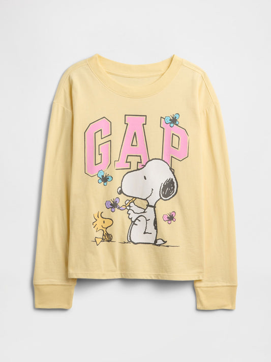 Sarı Gap Peanuts Oversized Logo T-shirt