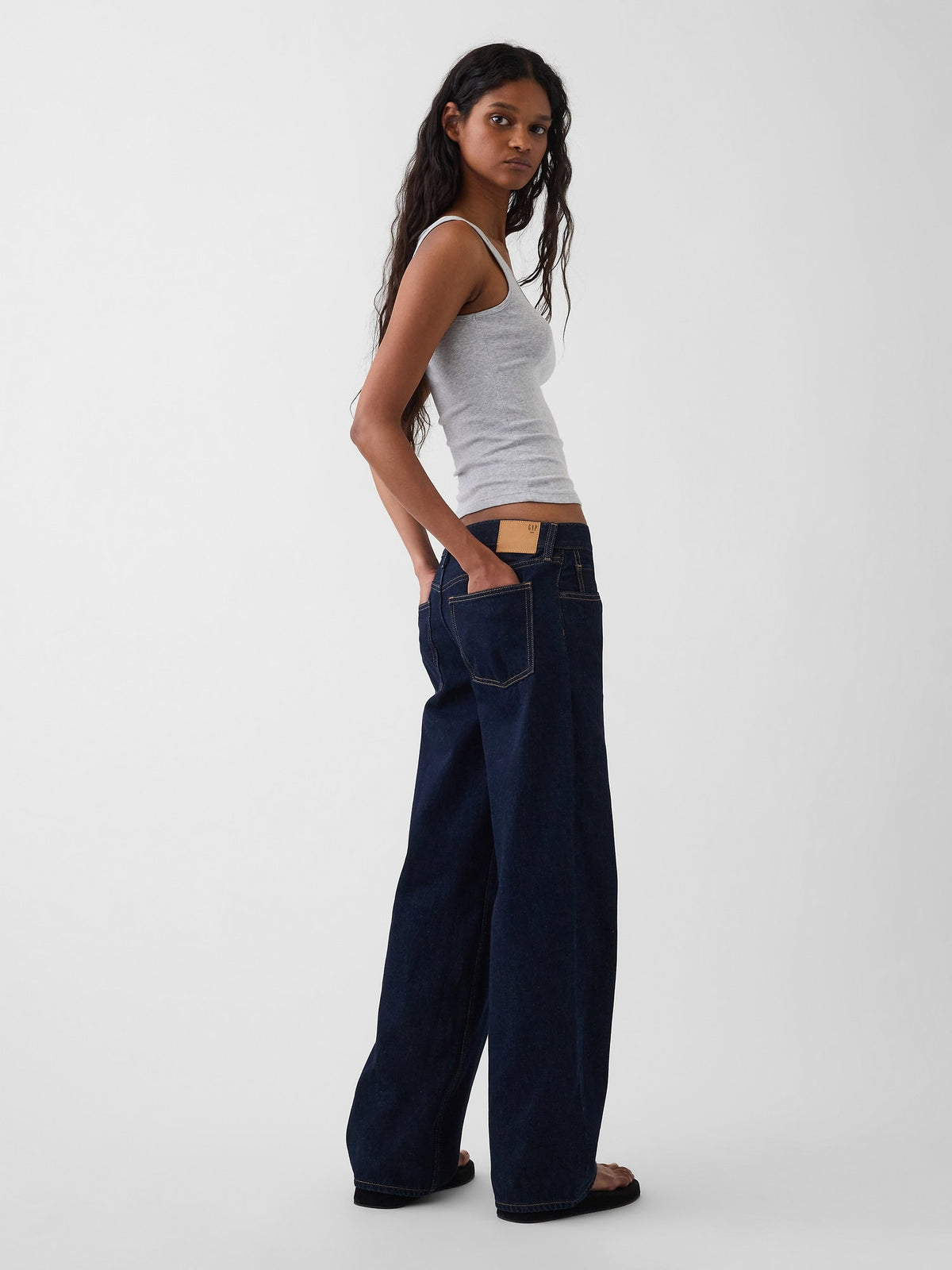 Koyu Mavi The Hailey Low Rise Loose Jean Pantolon