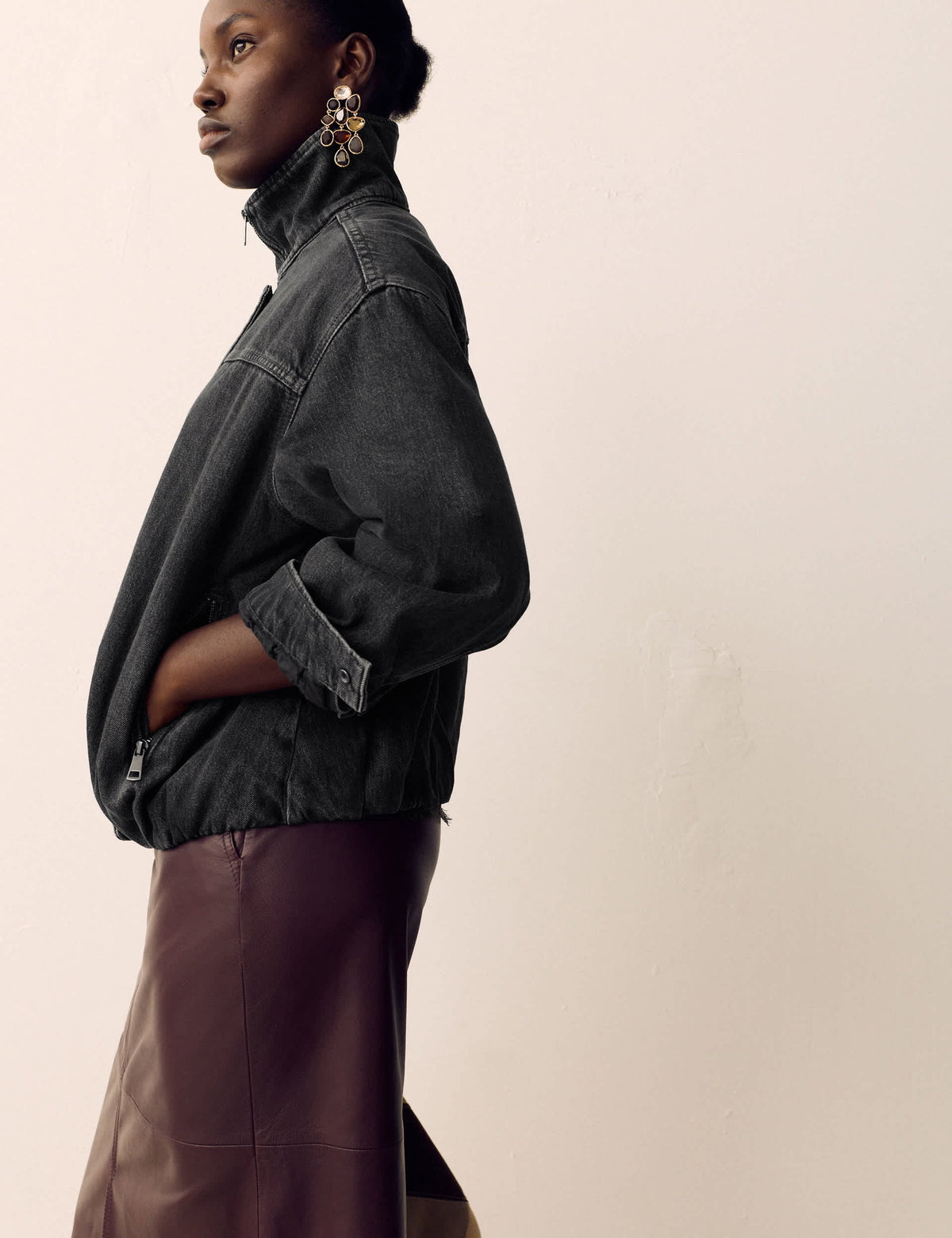 Denim Biker Ceket