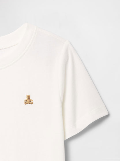 Kırık Beyaz Brannan Bear Işlemeli T-shirt
