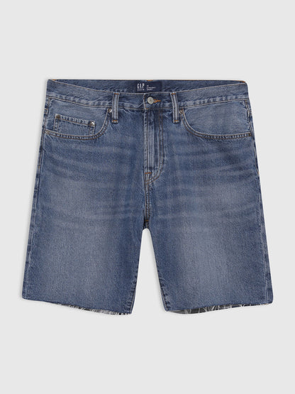 Mavi Straight Denim Şort