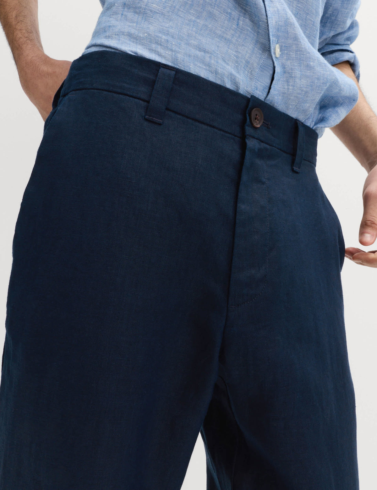 %100 Keten Chino Pantolon