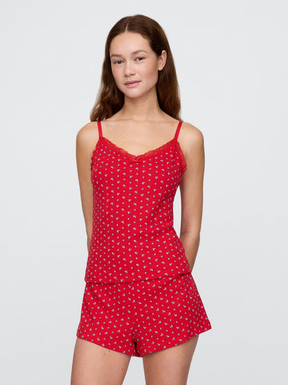 Kırmızı Pointelle Pijama Tank Top