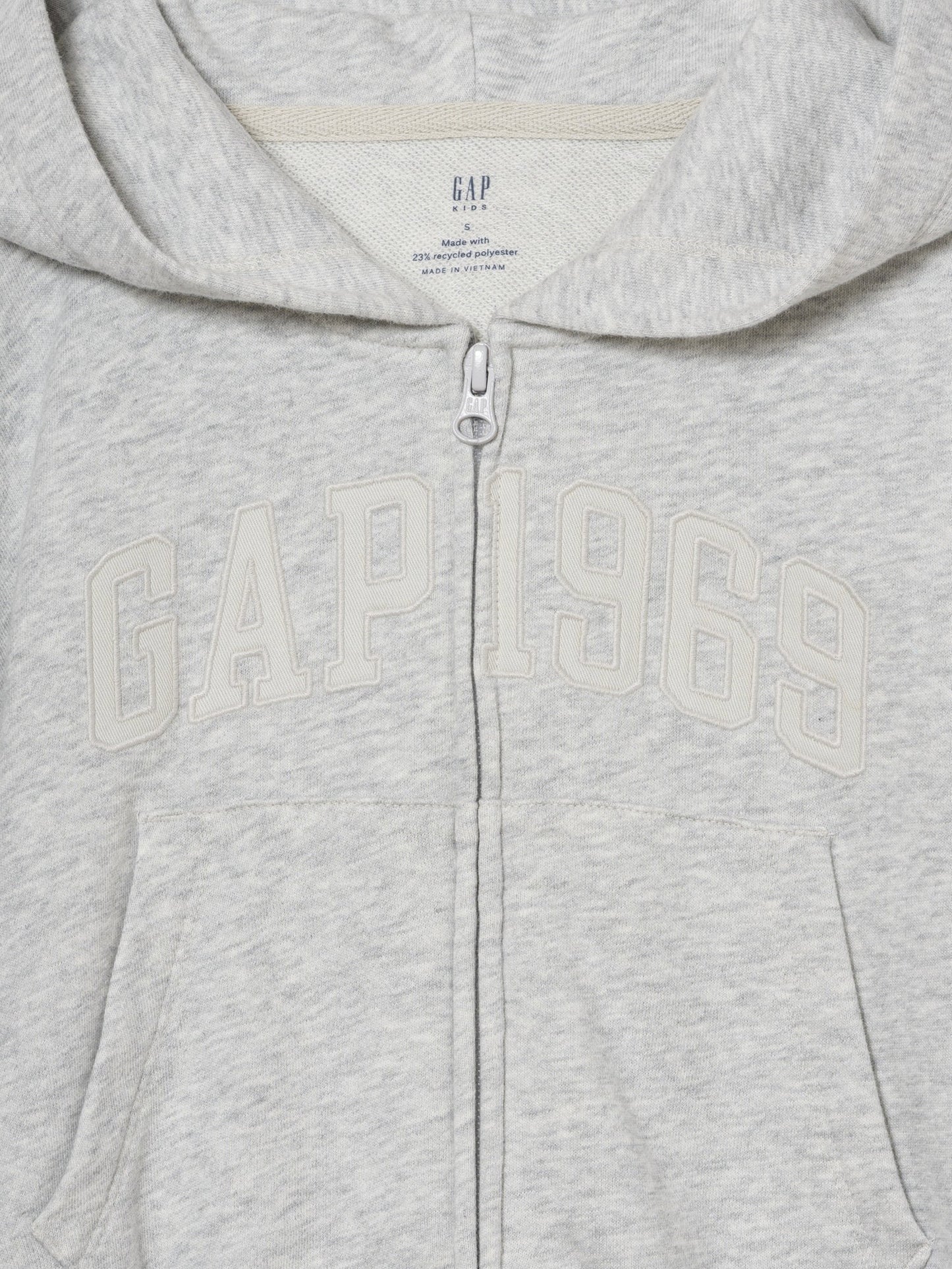 Gri Vintagesoft Terry Oversized Crop Logo Fermuarlı Sweatshirt