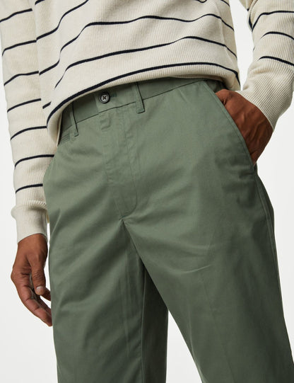 Regular Fit Hafif Dokulu Chino Pantolon