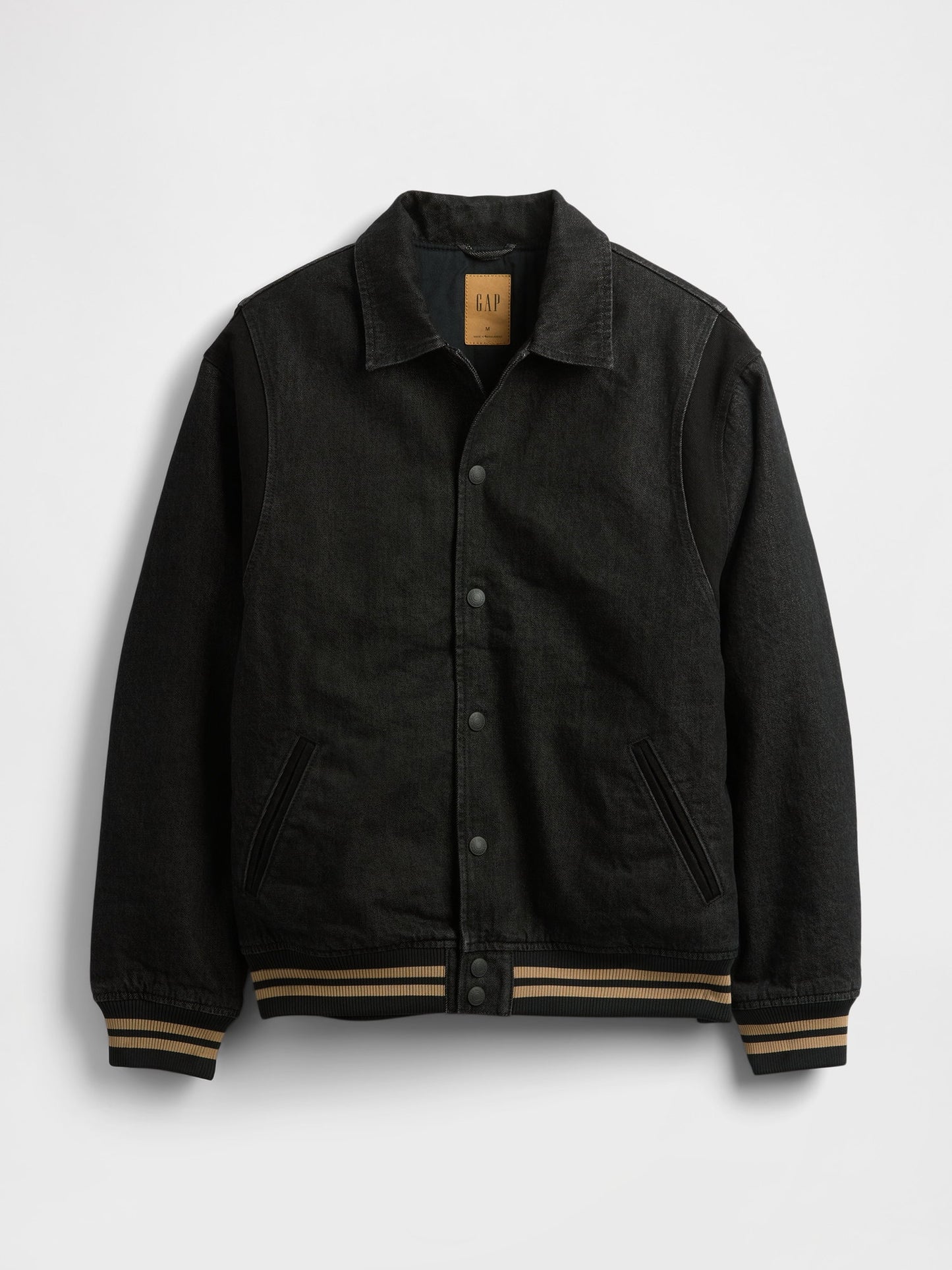 Siyah Oversized Varsity Denim Ceket