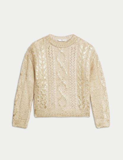 Yuvarlak Yaka Örme Kazak (6-16 Yaş)