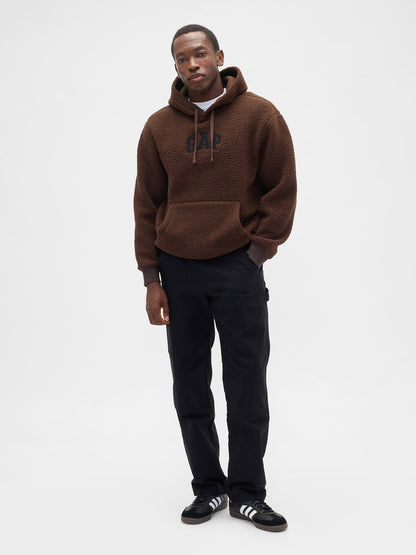 Kahverengi Relaxed Gap Logo Sherpa Knit Sweatshirt