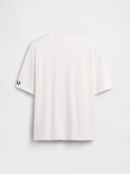 Beyaz Süper Mario Relaxed Grafik Baskılı T-shirt
