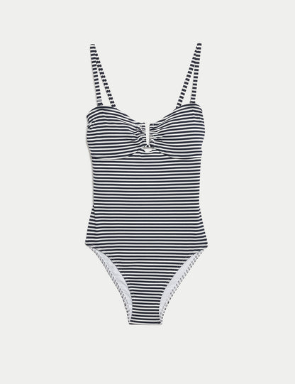 Regular Fit Çizgili Bandeau Mayo