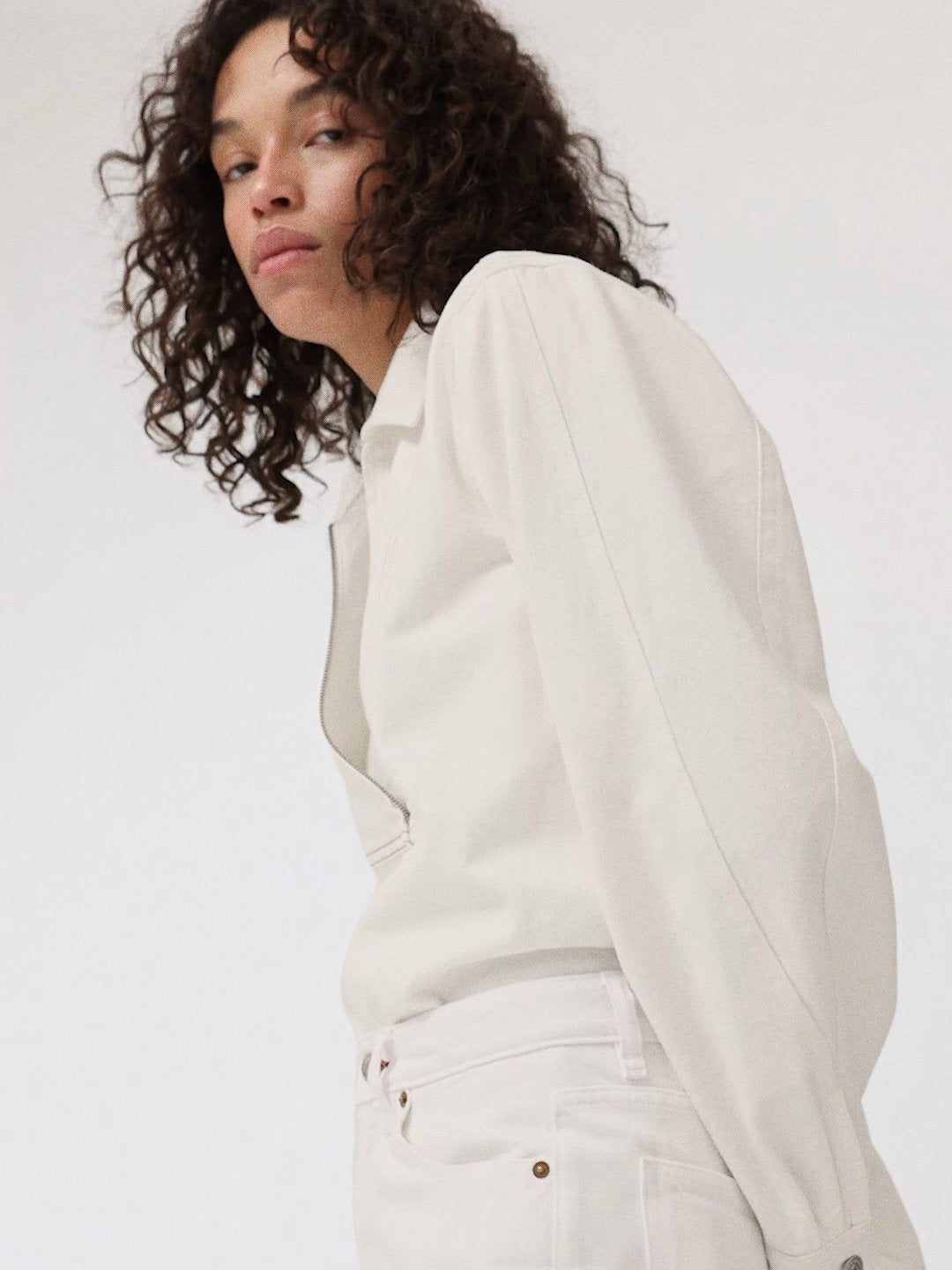 Beyaz Gap × Victoria Beckham High Rise Arc Jean Pantolon