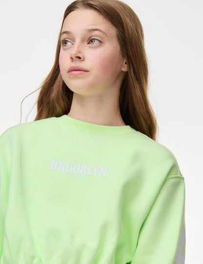 Slogan Desenli Sweatshirt (6-16 Yaş)