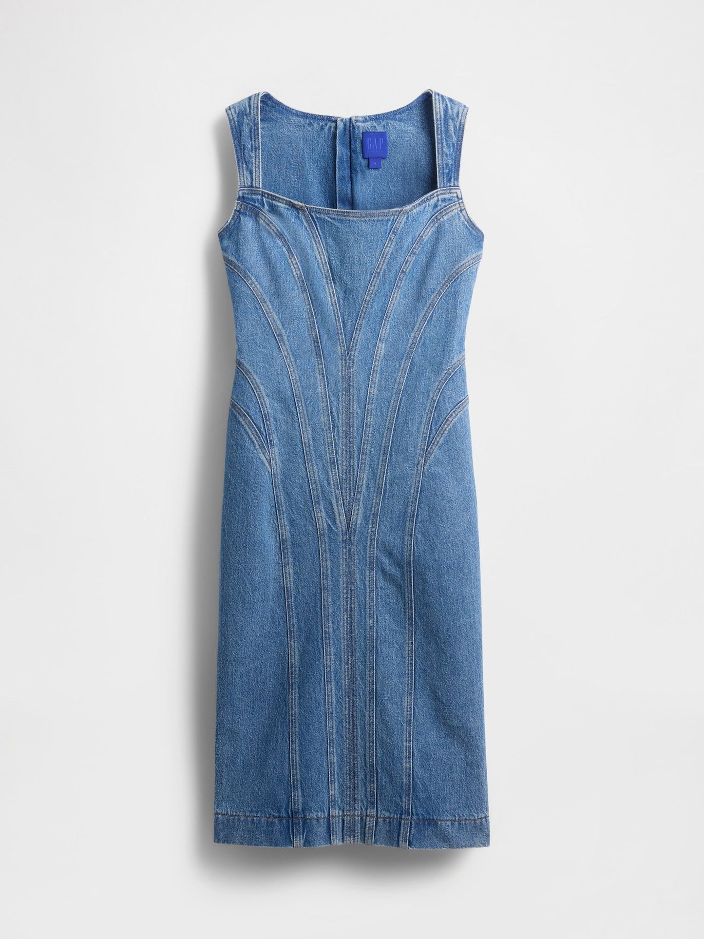 Açık Mavi Gapstudio Seamed Denim Midi Elbise