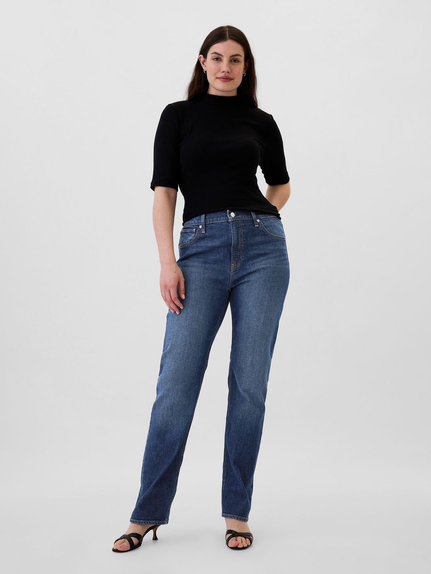 Mavi 90'ların Düz Jean Pantolon