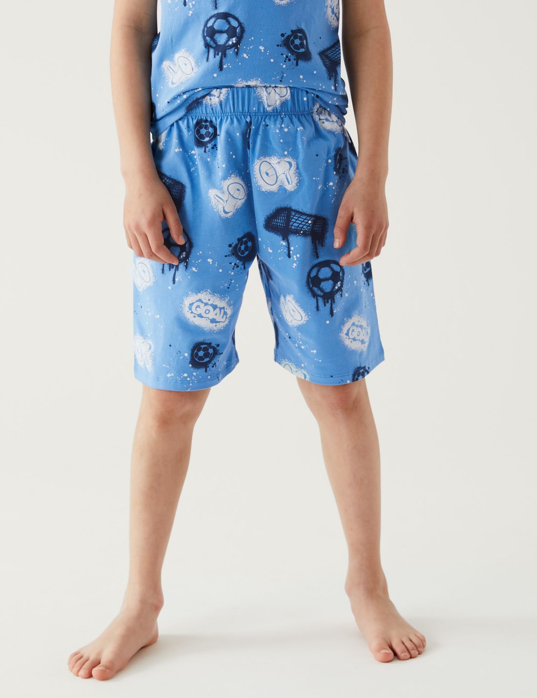 Futbol Temalı Kısa Kollu Pijama Takımı (7-16 Yaş)