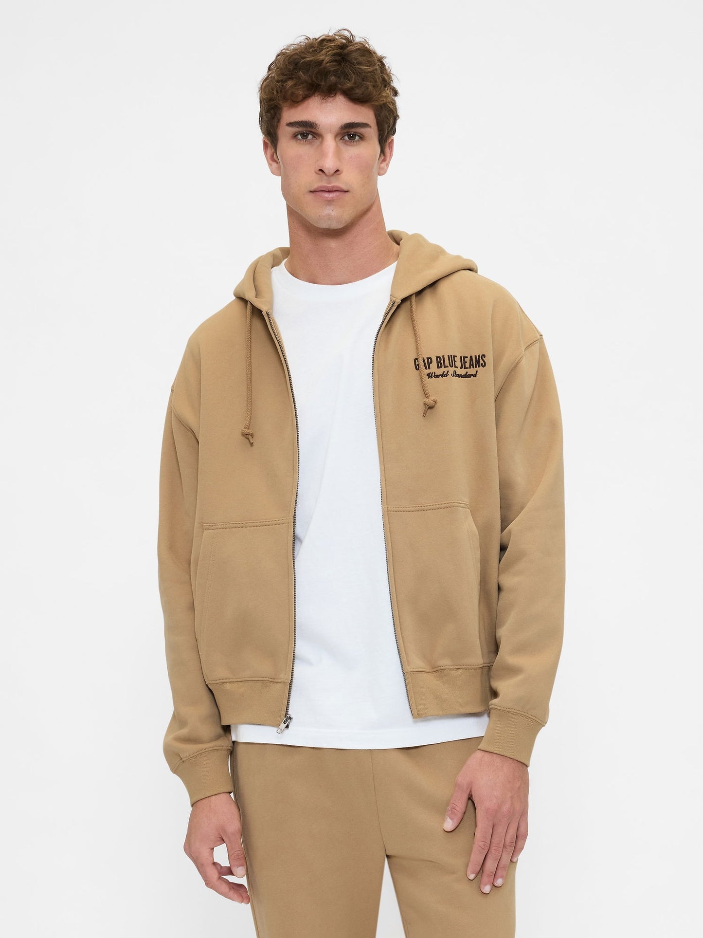 Kahverengi Vintagesoft Gap Logo Fermuarlı Sweatshirt