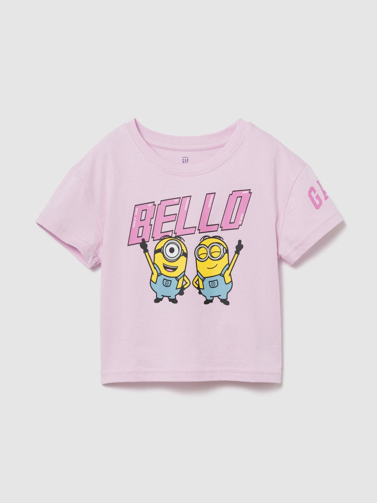 Açık Pembe Minyonlar Grafik Baskılı T-shirt