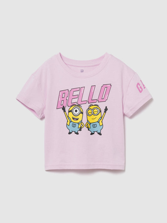Açık Pembe Minyonlar Grafik Baskılı T-shirt