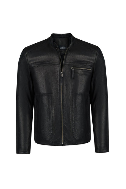 Endrick Erkek Siyah Slim-fit Deri Ceket
