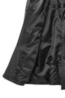 Annamaria Kadın Siyah Kemer Detaylı Regular Deri Trençkot