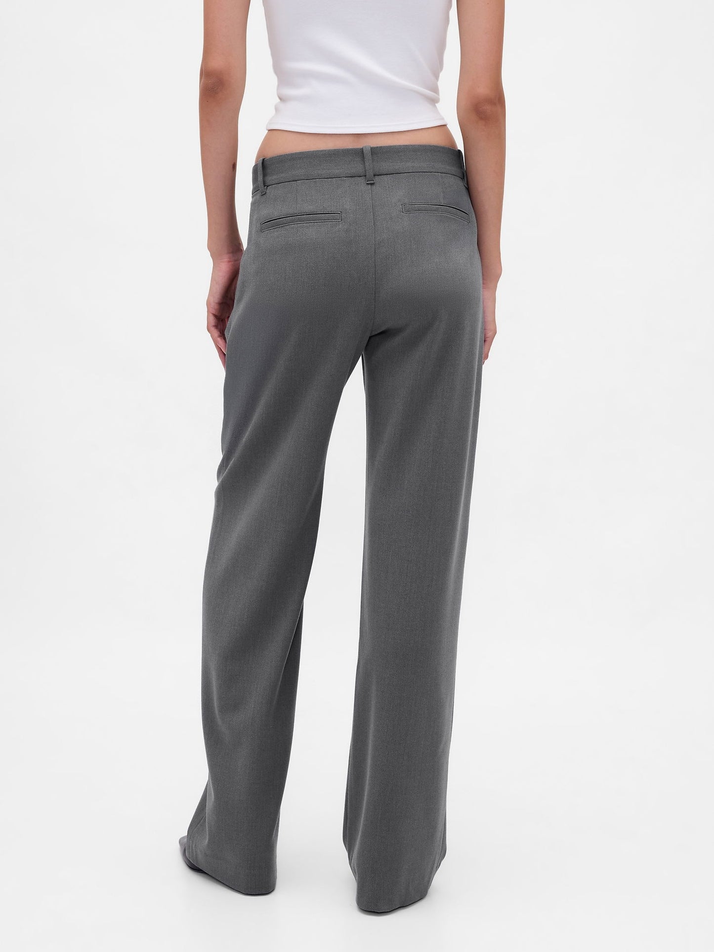 Açık Gri 365 Low Rise Brushed Twill Pileli Pantolon