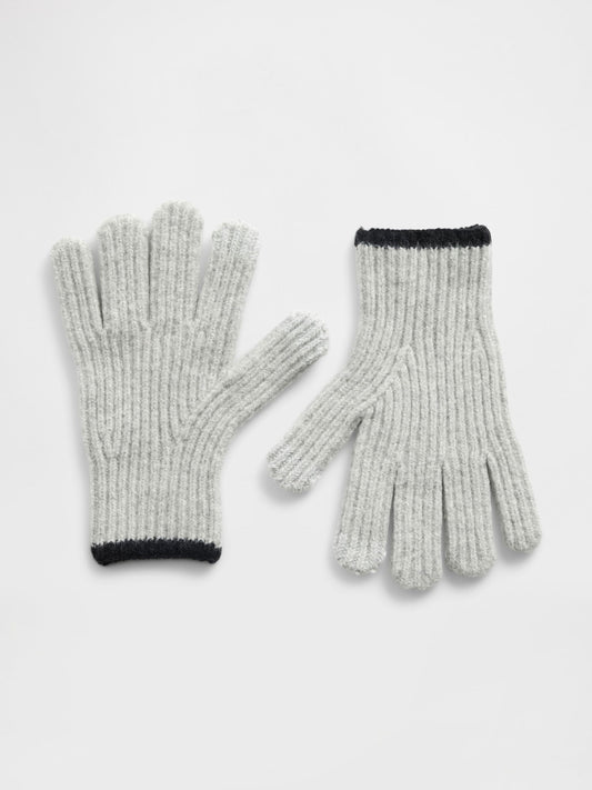 Gri Cashsoft Fitilli Eldiven