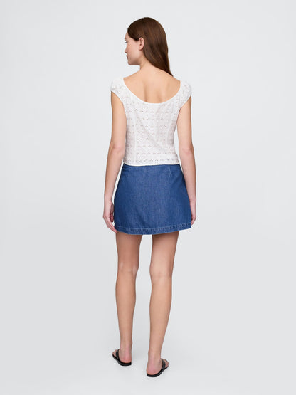 Mavi Ultrasoft Denim Mini Etek