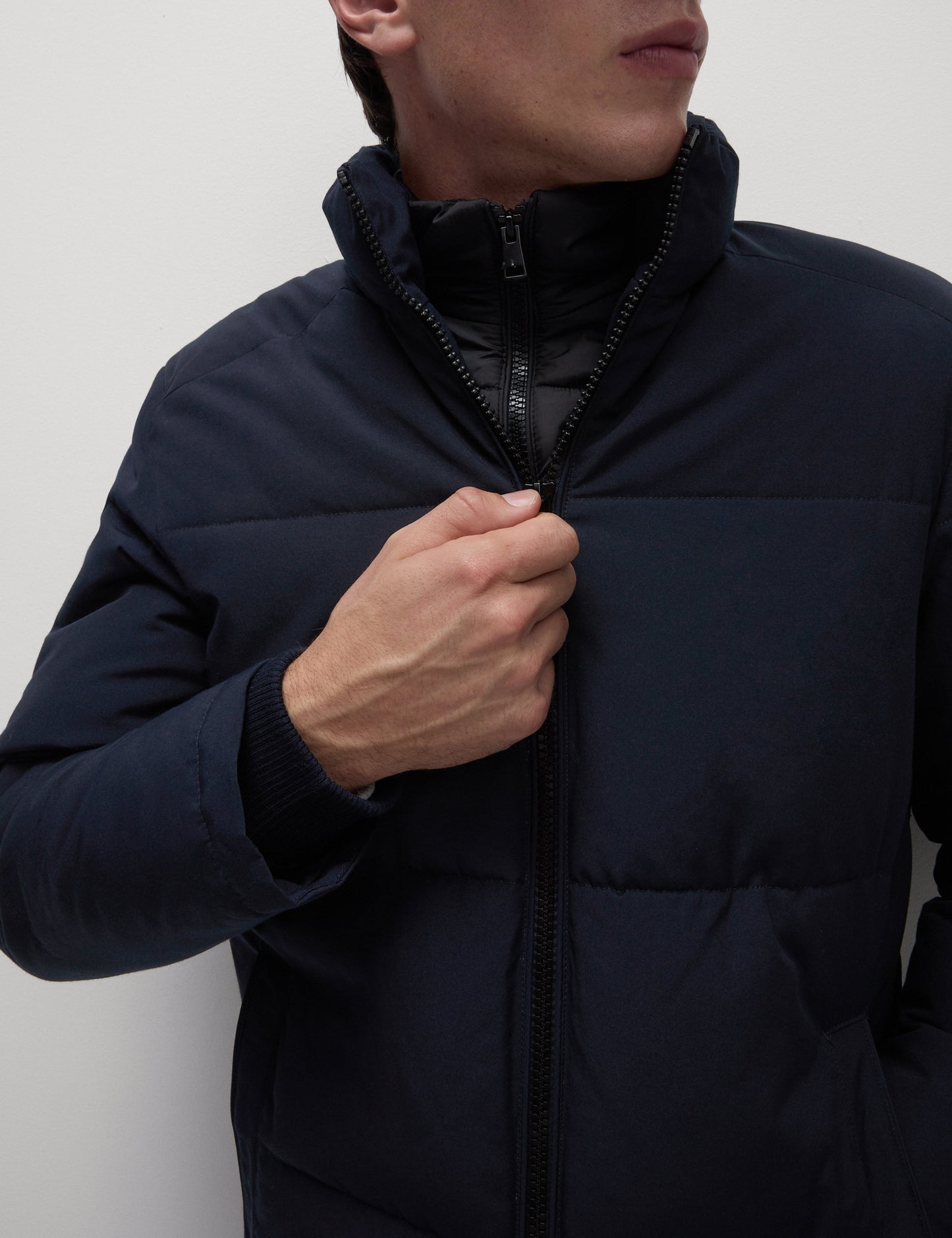 Thermowarmth™ Özellikli Çift Yaka Şişme Ceket