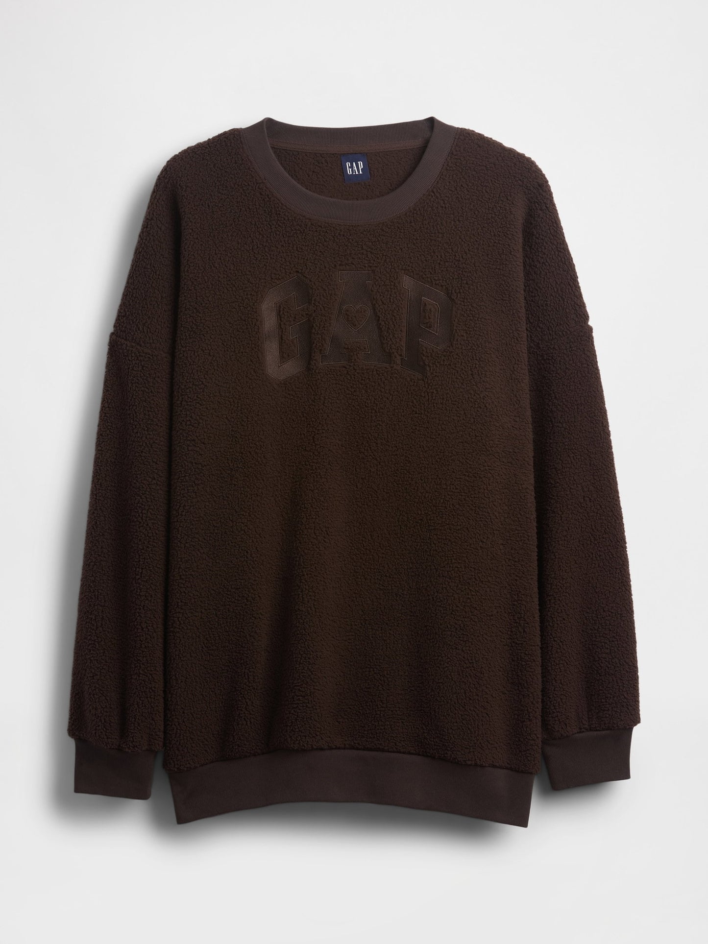 Koyu Kahverengi Sherpa Gap Logo Tunik Sweatshirt