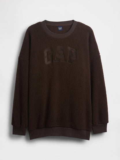 Koyu Kahverengi Sherpa Gap Logo Tunik Sweatshirt