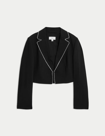 Özel Tasarım Işlemeli Kısa Blazer Ceket