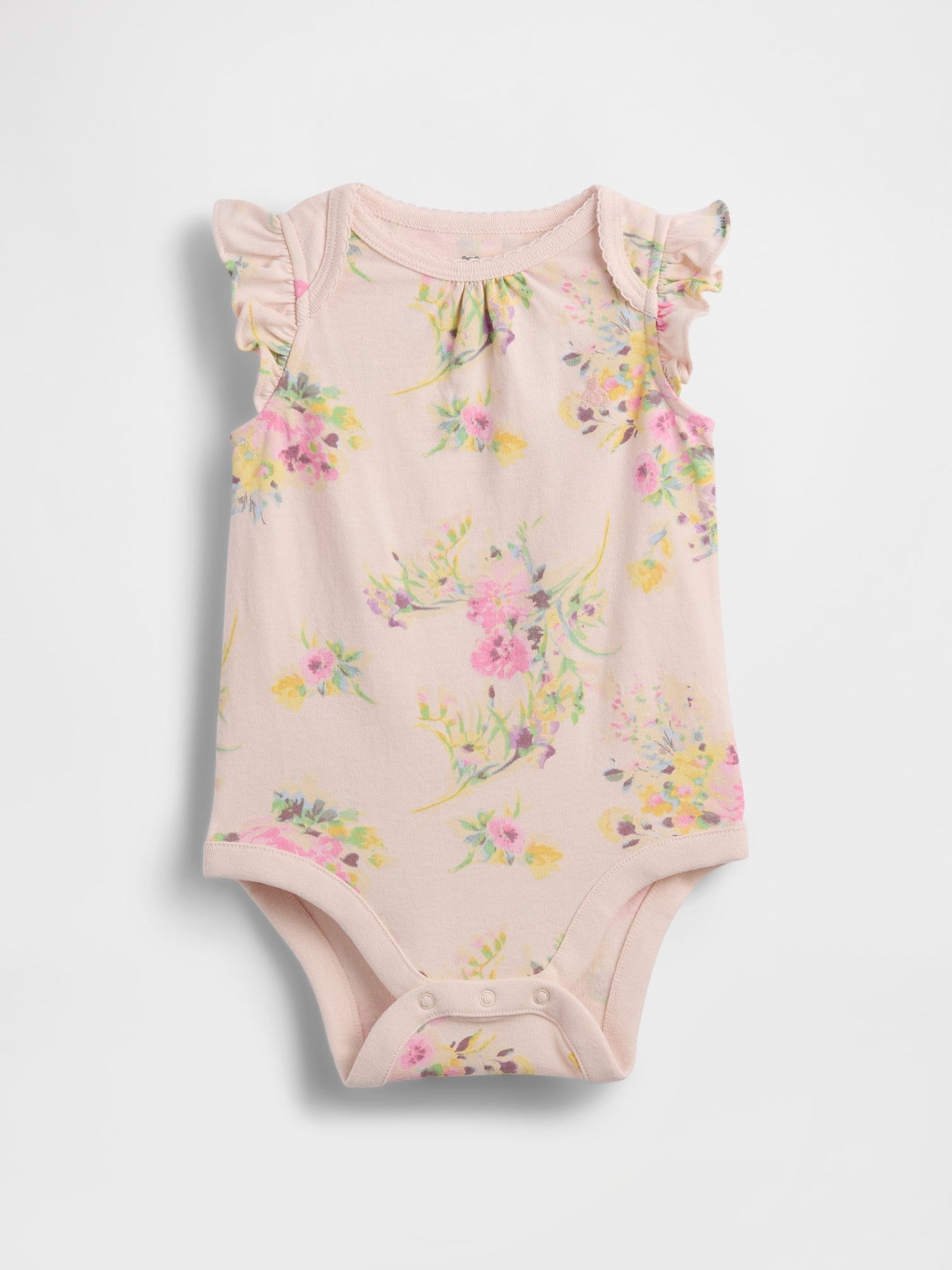 Pembe First Favorites Organik Pamuk Flutter-sleeve Bodysuit