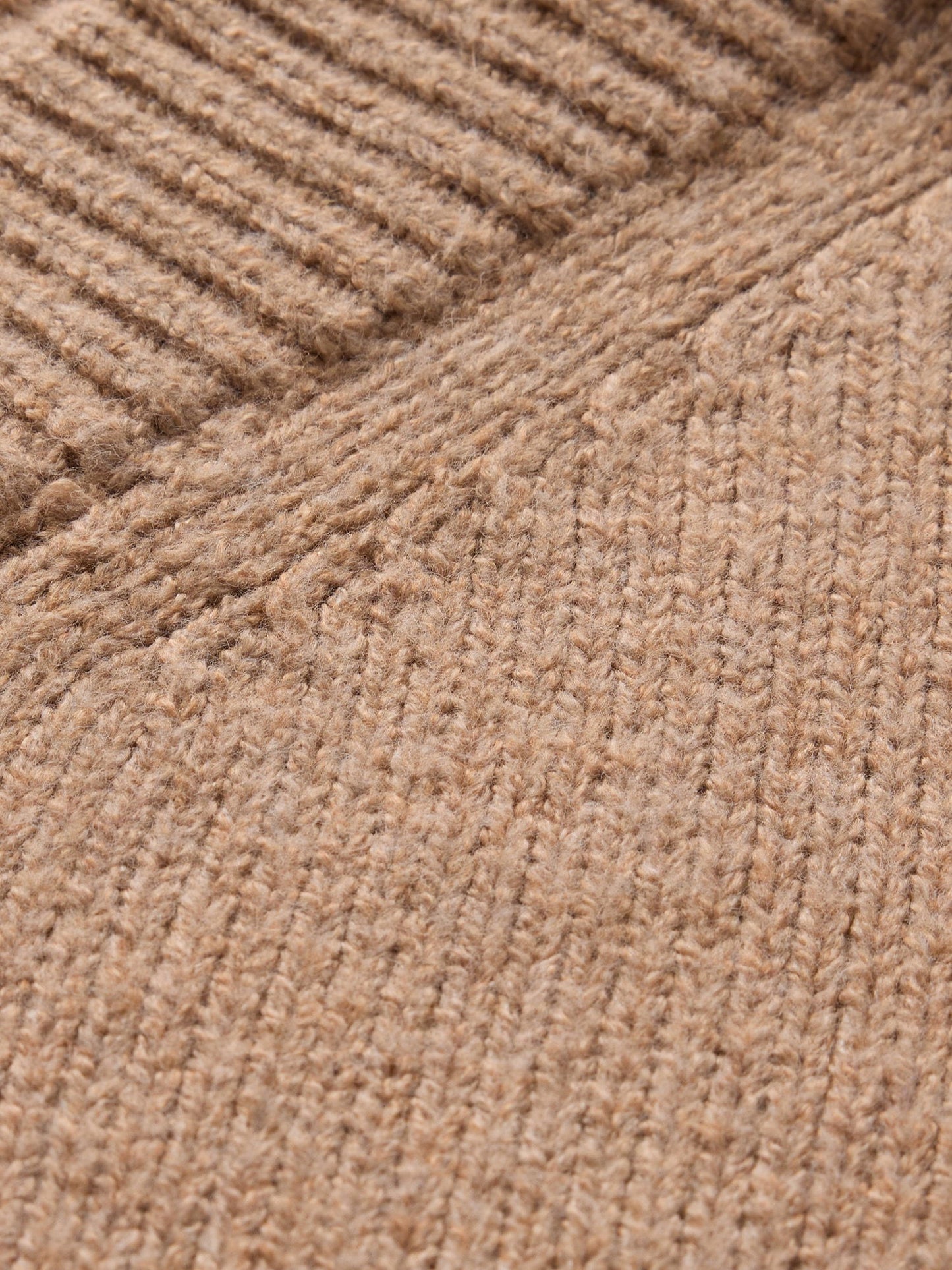 Kahverengi Cashsoft Oversize V Yaka Kazak