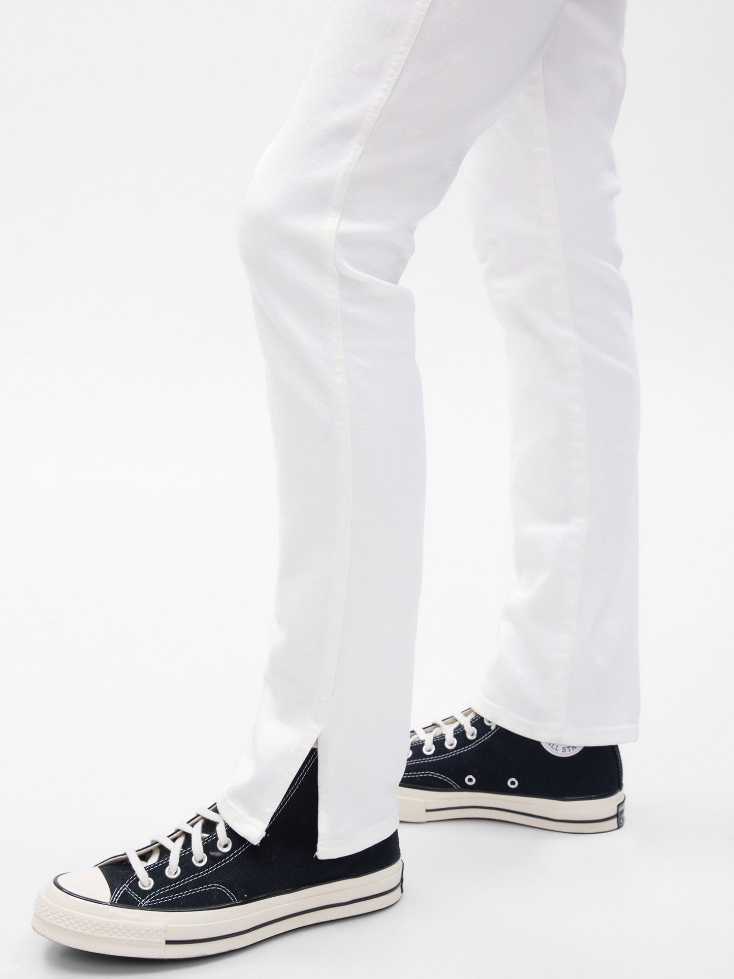 Beyaz High Rise Vintage Slim Jean Pantolon