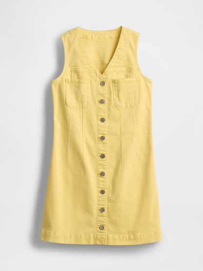 Sarı Denim Mini Elbise