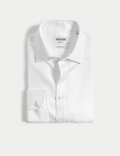 Tailored Fit Lüks Pamuklu Dokulu Gömlek