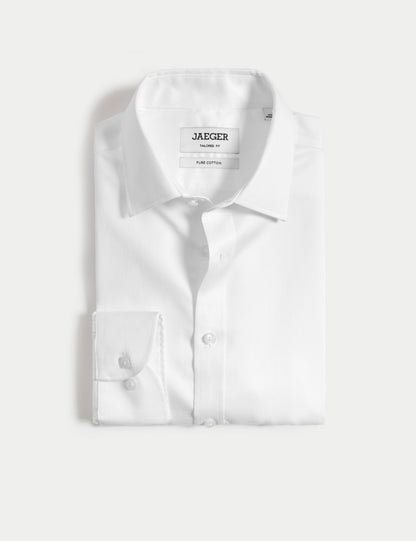 Tailored Fit Lüks Pamuklu Dokulu Gömlek
